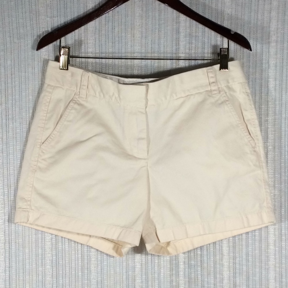 J. Crew Chino Shorts-100% Cotton-Cream-Size 8